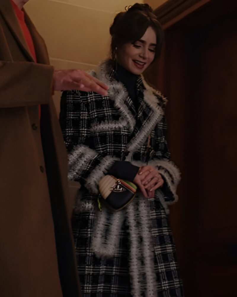 Emily In Paris S04 Lily Collins Plaid Coat