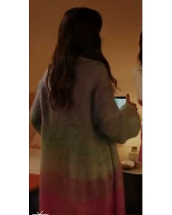 Emily In Paris S04 Lily Collins Gradient Mohair Coat