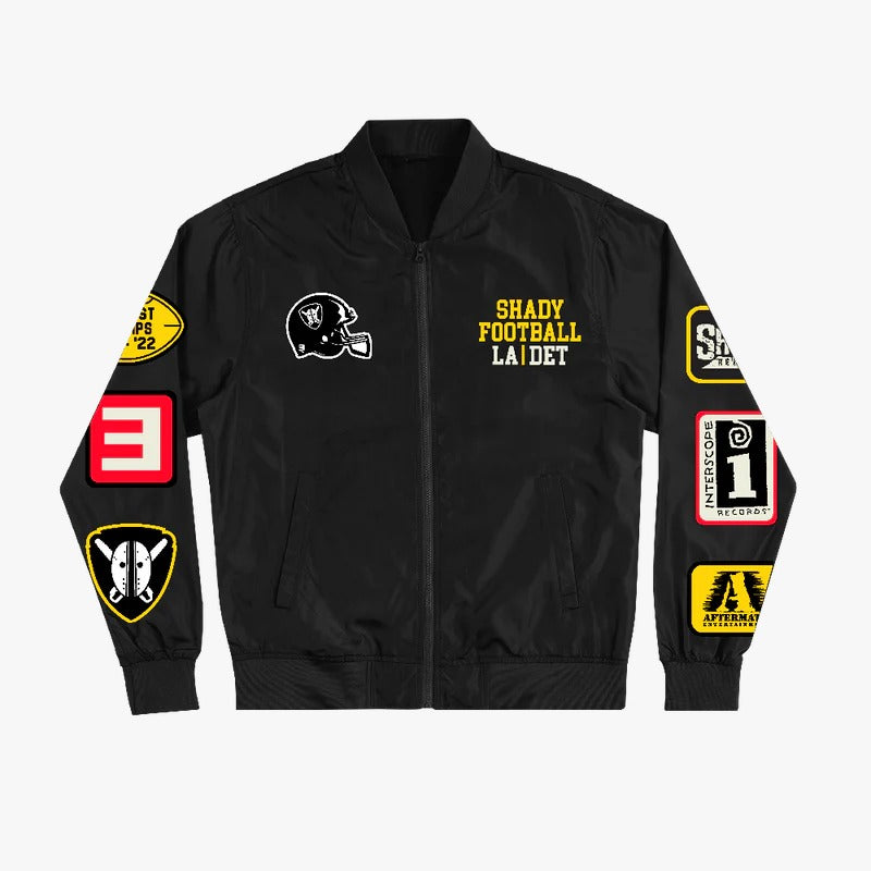 Eminem Shady Football Lightweight Black Bomber Jacket