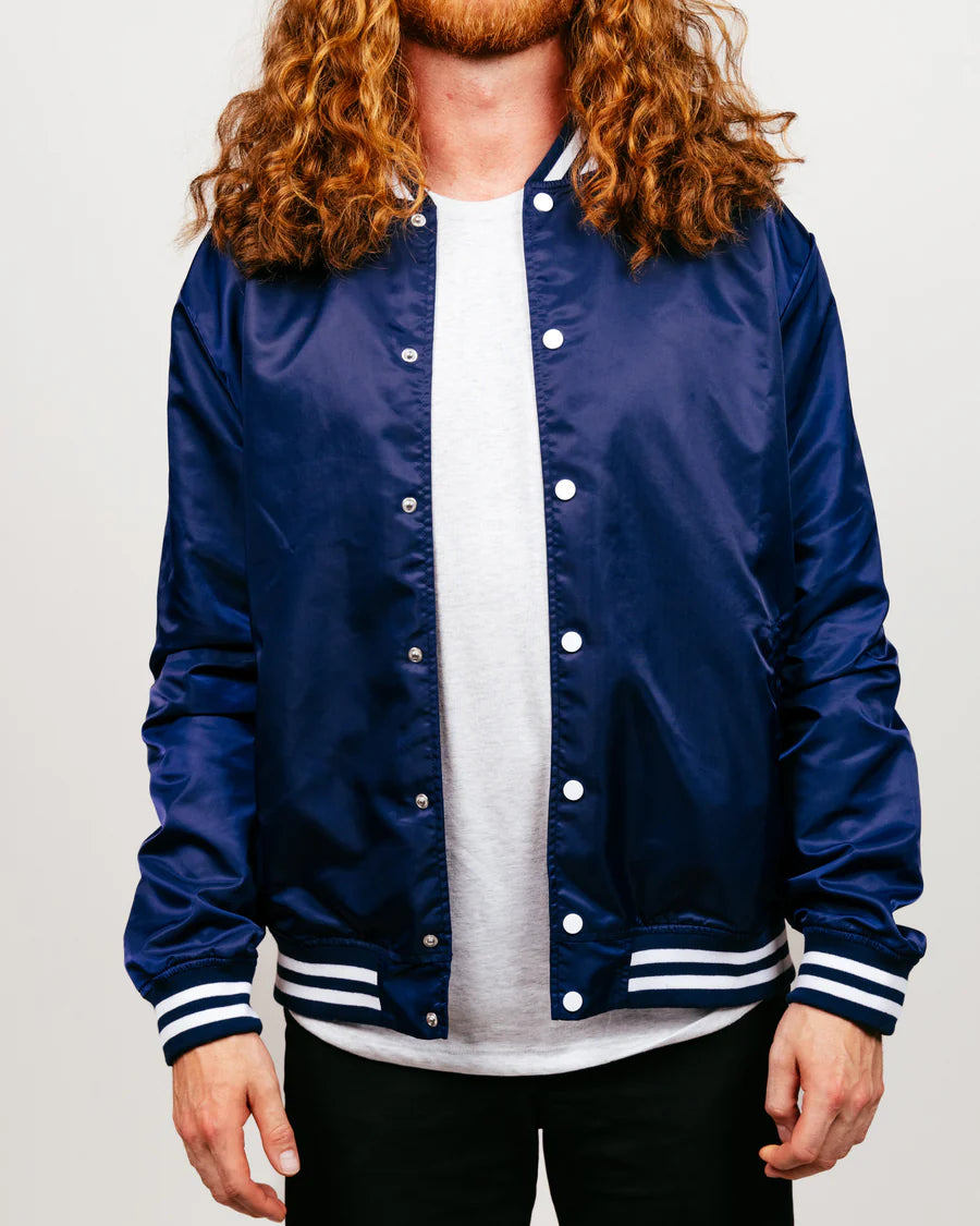 Essential Navy Letterman Jacket