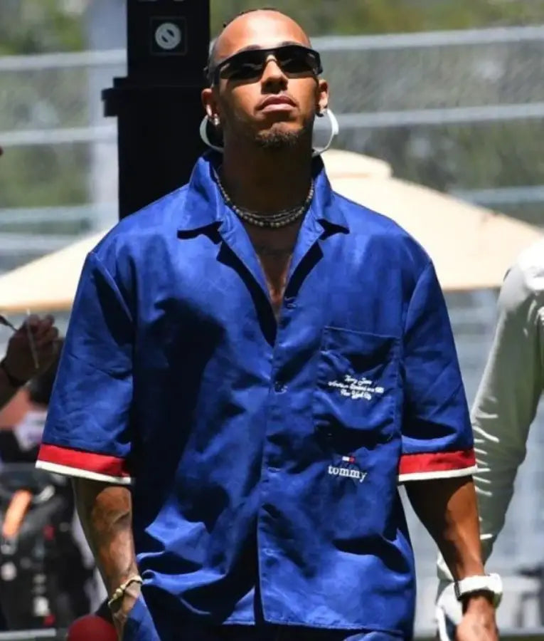 F1 Grand Prix of Miami 2025 Lewis Hamilton Blue Shirt