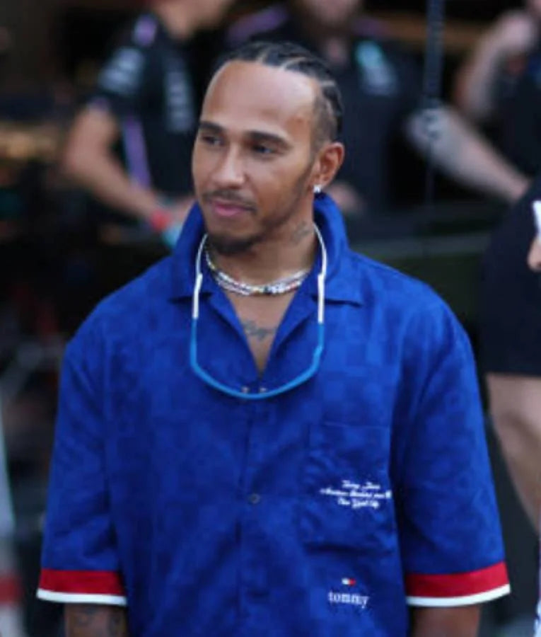 F1 Grand Prix of Miami 2025 Lewis Hamilton Blue Shirt