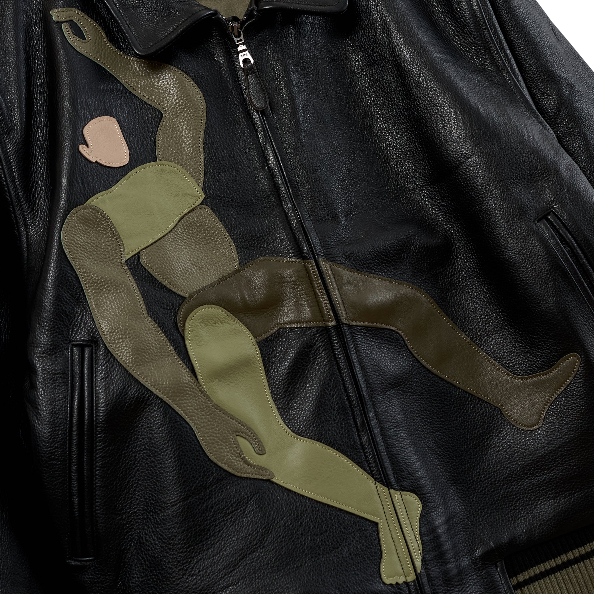 FallingGuySoftLeatherBlackVarsityJacket