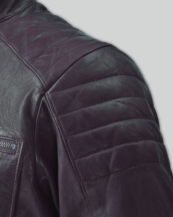 Firefly Moto Purple Biker Leather Jacket