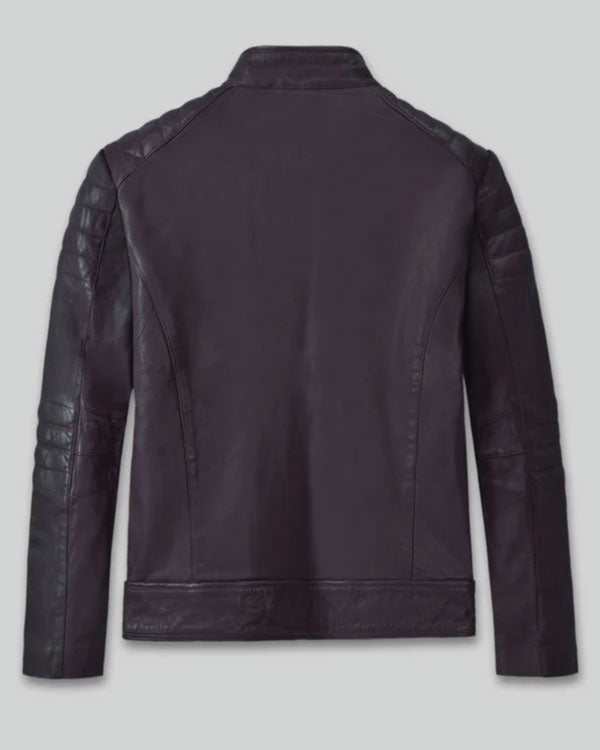 Firefly Moto Purple Biker Leather Jacket