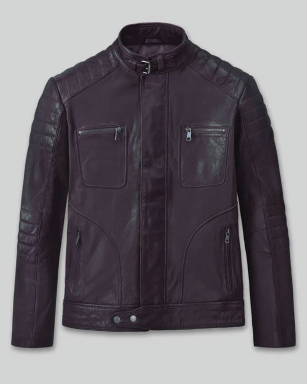 Firefly Moto Purple Biker Leather Jacket