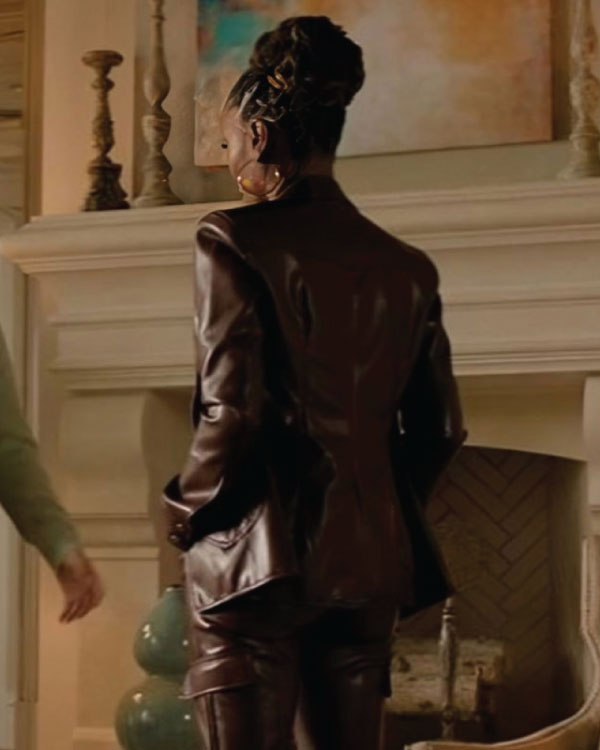 Found S02 Gabi Mosely Brown Leather Blazer