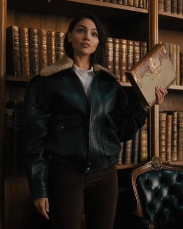 Eiza González Fountain of Youth Black Leather Jacket