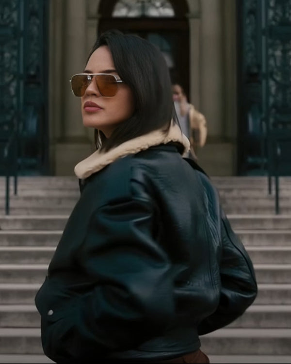 Eiza González Fountain of Youth Black Leather Jacket