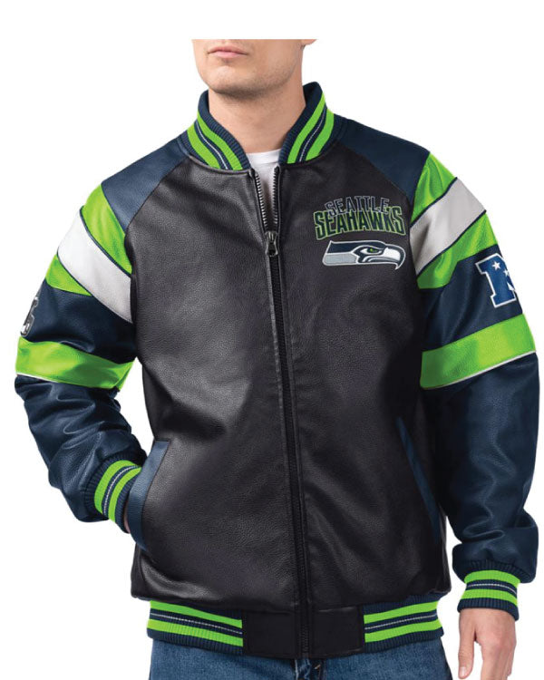 Seattle Seahawks G-III Faux Varsity Leather Jacket