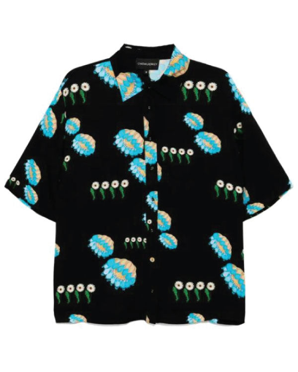 General Hospital 2025 Rena Sofer Black Abstract Floral Shirt