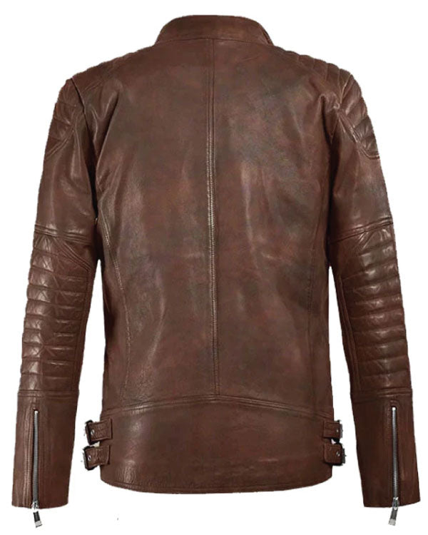 Motorcycle Looking Style Shotgun Spanish Biker Leather Jacket