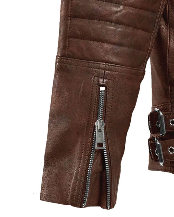 Motorcycle Looking Style Shotgun Spanish Biker Leather Jacket