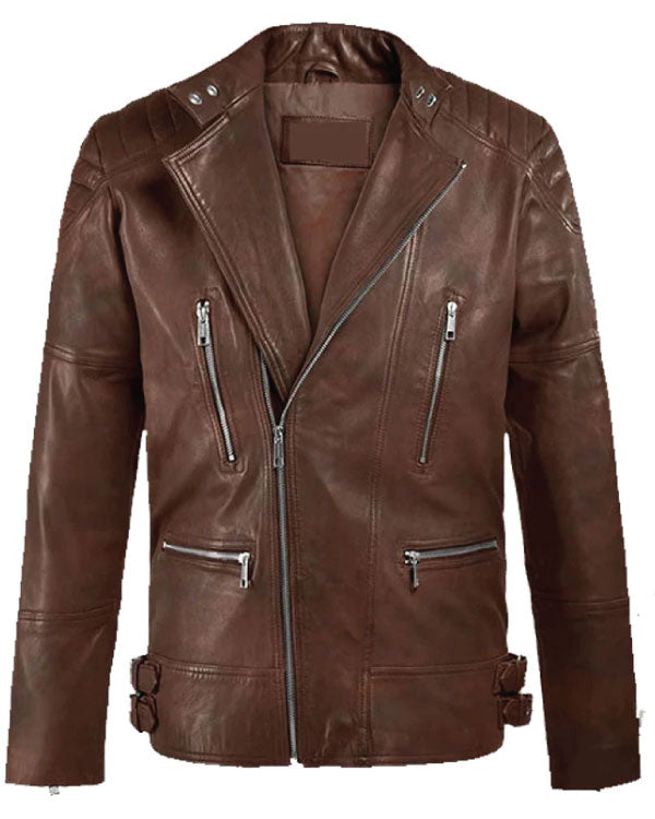 Motorcycle Looking Style Shotgun Spanish Biker Leather Jacket