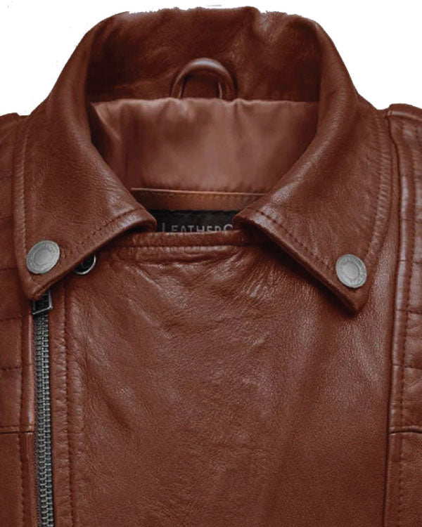 Trending Ironwood Tan Biker Leather Jacket