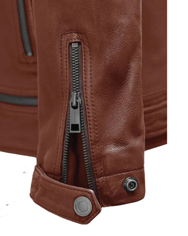 Trending Ironwood Tan Biker Leather Jacket