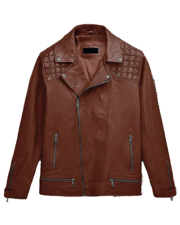 Trending Ironwood Tan Biker Leather Jacket