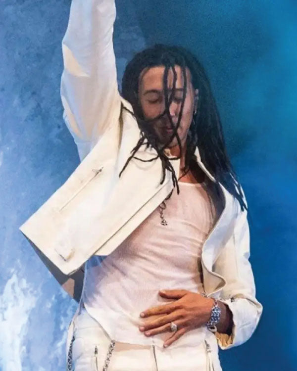 Ghali Rock In Roma 2025 White Jacket