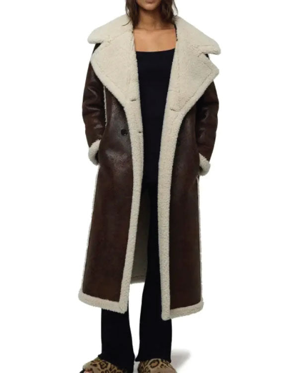 Gigi Hadid New York City 2025 Faux Shearling Coat