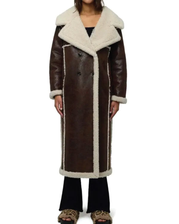 Gigi Hadid New York City 2025 Faux Shearling Coat