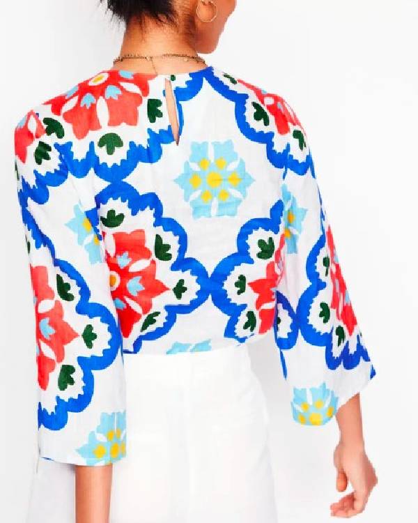 Great British Bake Off Prue Leith Printed Blouse