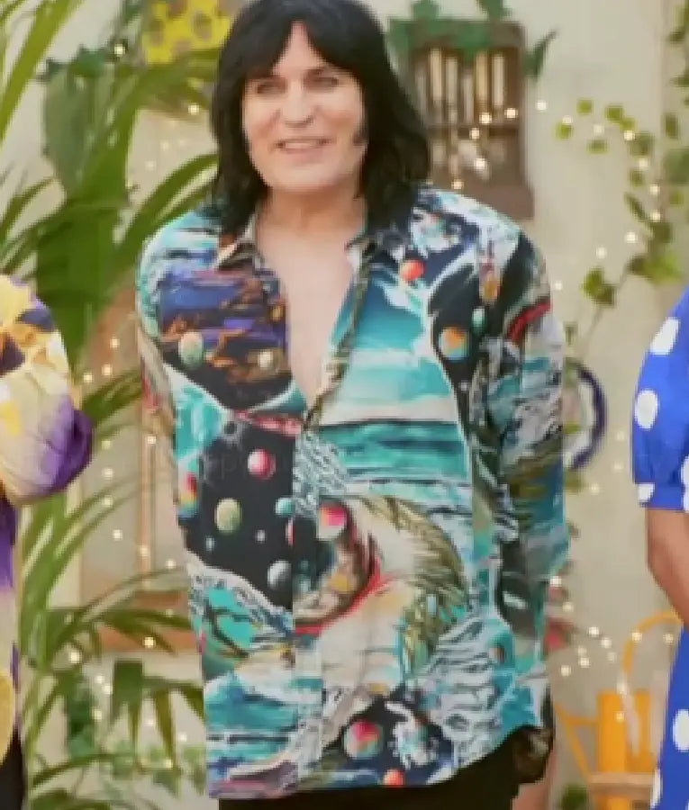 Great British Bake Off S16 Noel Fielding Beach Space Print Shirt