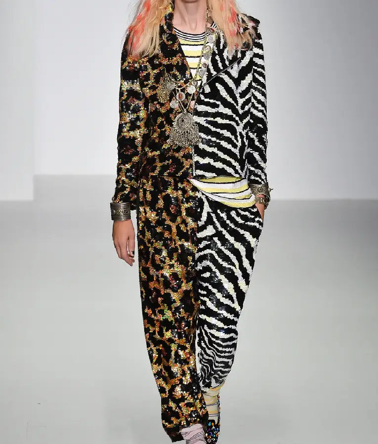 Great British Sewing Bee S11 Zebra Leopard Sequin Two Tone Jacket