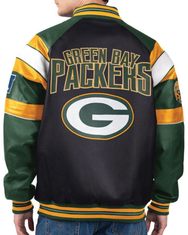 Green Bay Packers G-III Faux Varsity Leather Jacket