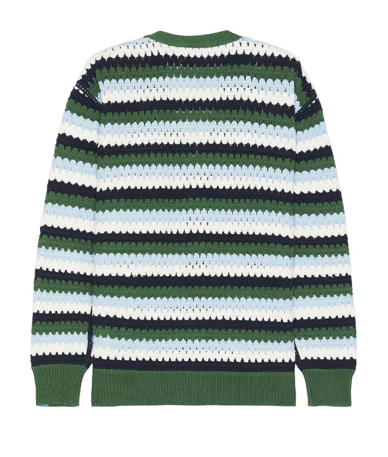 Greys Anatomy S21 Levi Schmitt Blue Crochet Stripe Cardigan