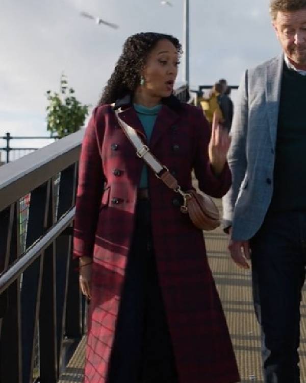 Haunted Harmony Mysteries Buried at C Tamera Mowry Plaid Coat