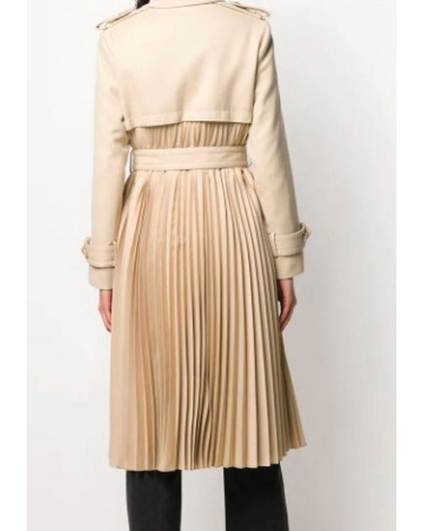 Heart And Hustle Houston S01 Beige Pleated Trench Coat