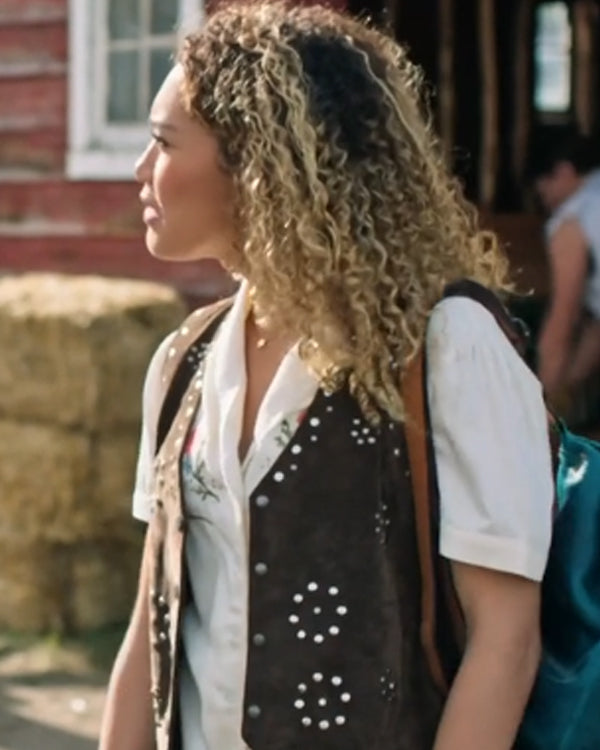 Heartland S19 River Brown Suede Studded Vest