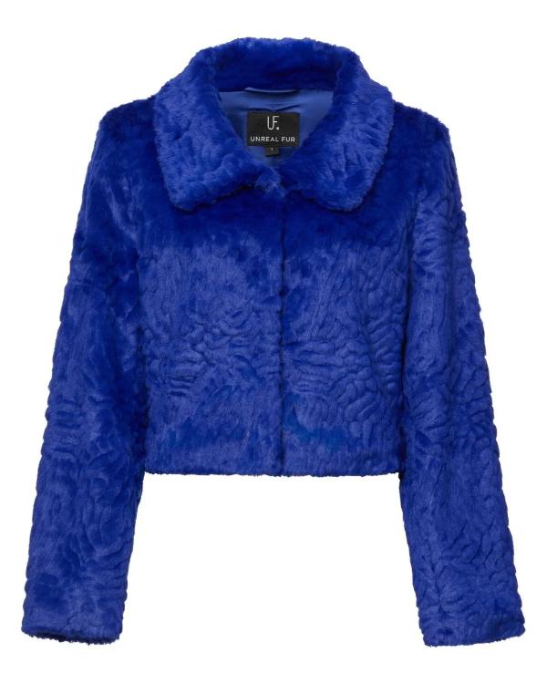 High Potential S02 Kaitlin Olson Blue Fur Jacket