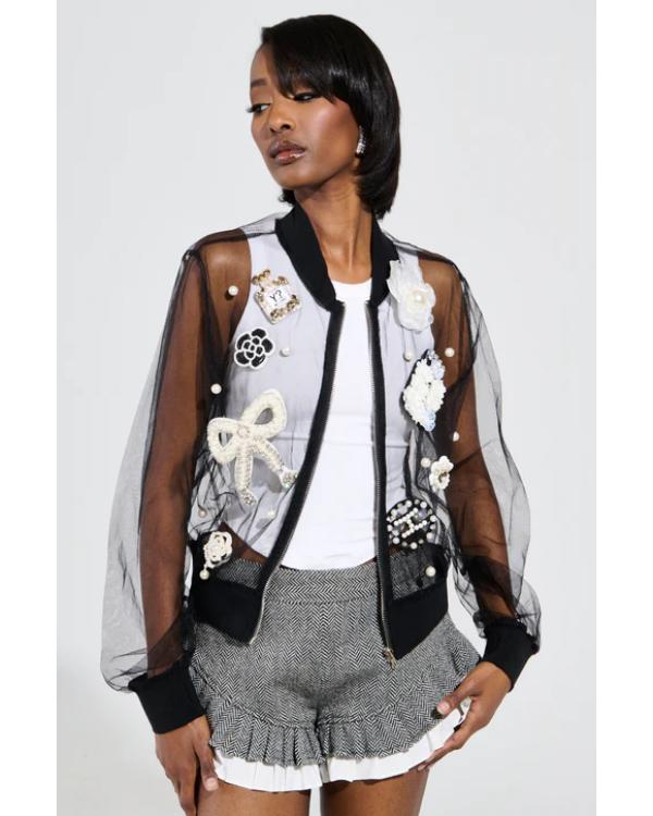 High Potential S02 Kaitlin Olson Mesh Bomber Jacket
