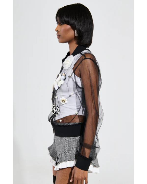 High Potential S02 Kaitlin Olson Mesh Bomber Jacket