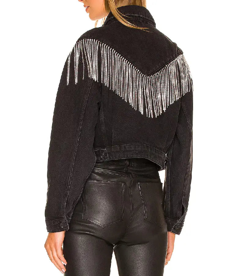 High Potential S02 Morgan Gillory Rhinestone Fringe Jacket