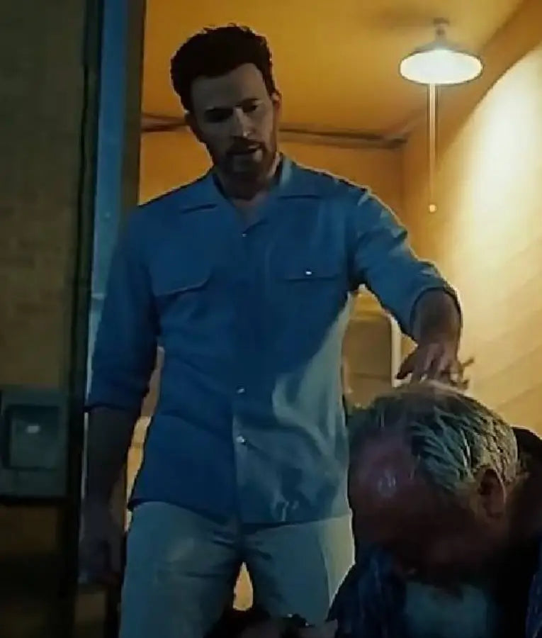 Honey Don’t! Chris Evans Blue Shirt