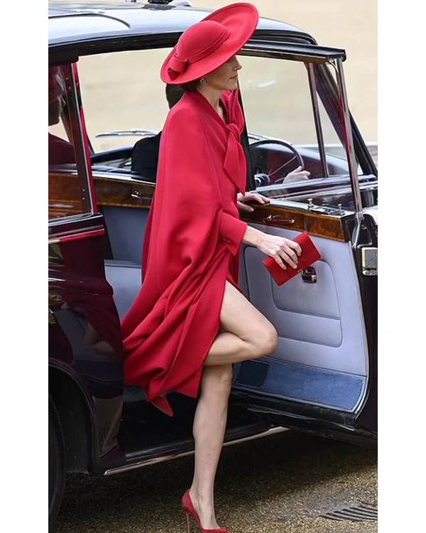 Horse Guard Parade Kate Middleton Red Bow Coat