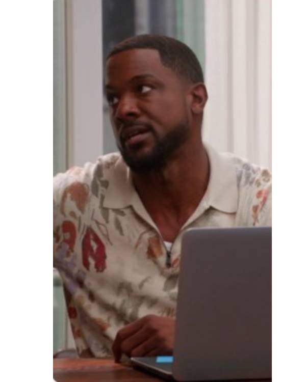 House of Payne Lance Gross White Floral Print Polo Shirt