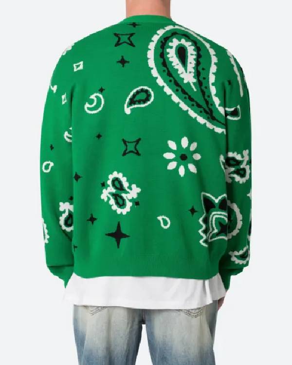 House of Payne Larramie Doc Shaw Green Paisley Print Cardigan