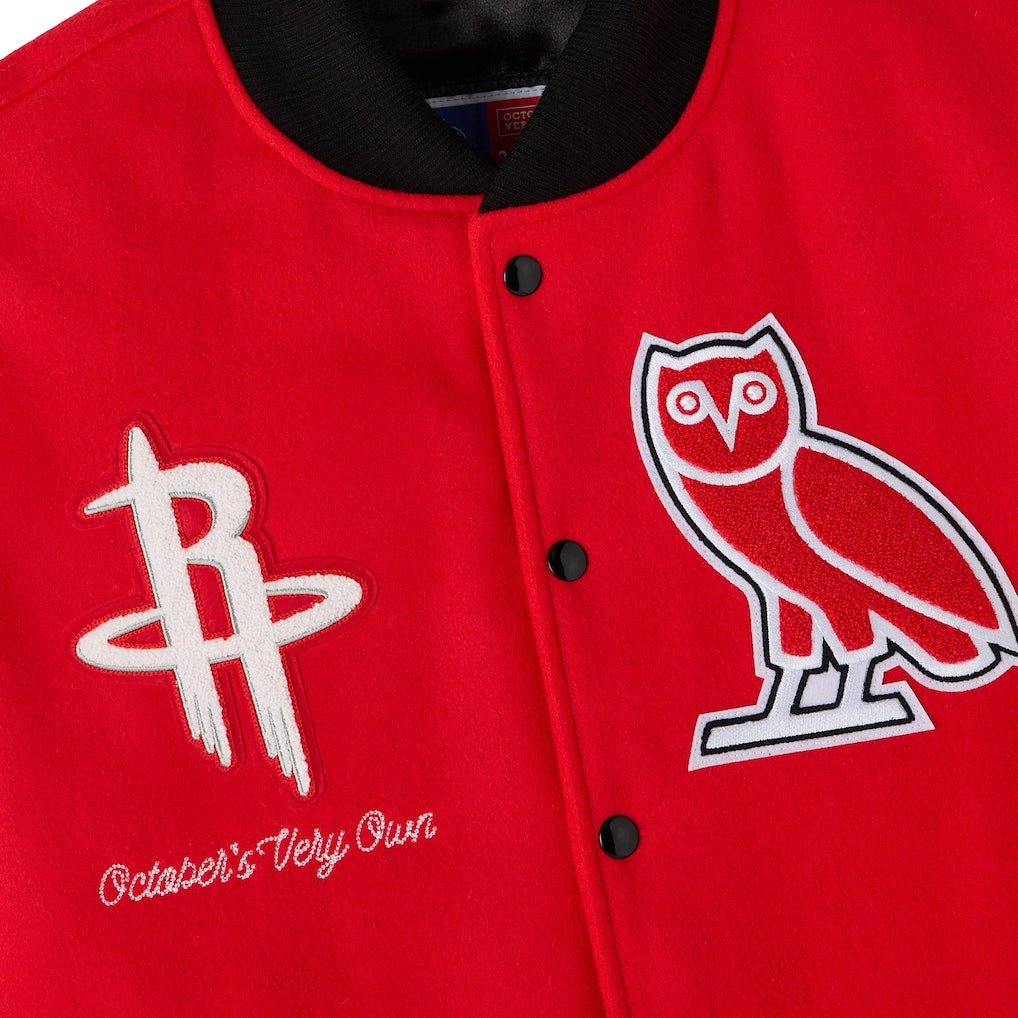 Houston Rockets OVO x NBA Red Varsity Jacket