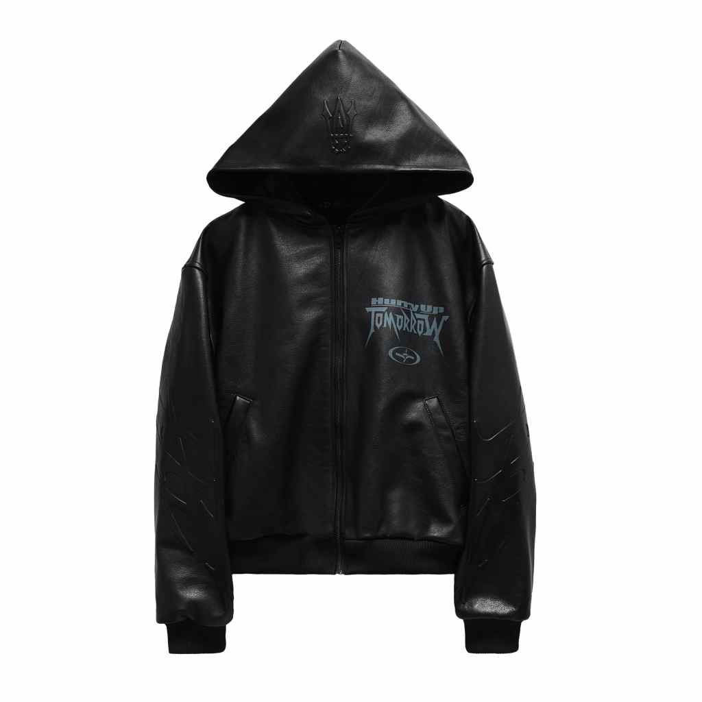 Hurry Up Tomorrow The Weeknd Black Leather Hoodie