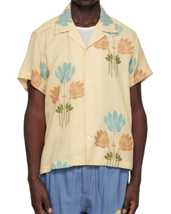 I Love LA Josh Hutcherson Beige Floral Shirt