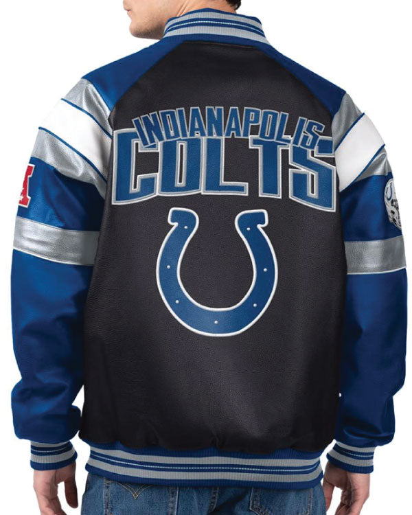 Indianapolis Colts G-III Faux Varsity Leather Jacket