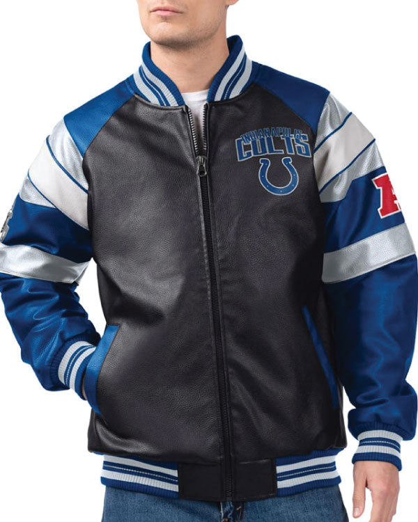 Indianapolis Colts G-III Faux Varsity Leather Jacket