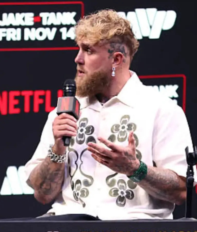 Jake Paul Miami Press Conference White Shirt