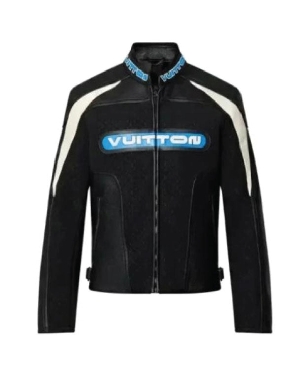 Jalen Hurts Black Leather Biker Jacket