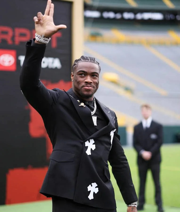 Jalen Milroe 2025 NFL Draft Red Carpet Black Blazer