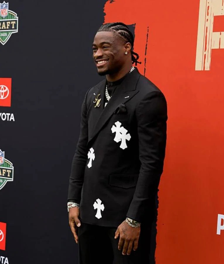 Jalen Milroe 2025 NFL Draft Red Carpet Black Blazer