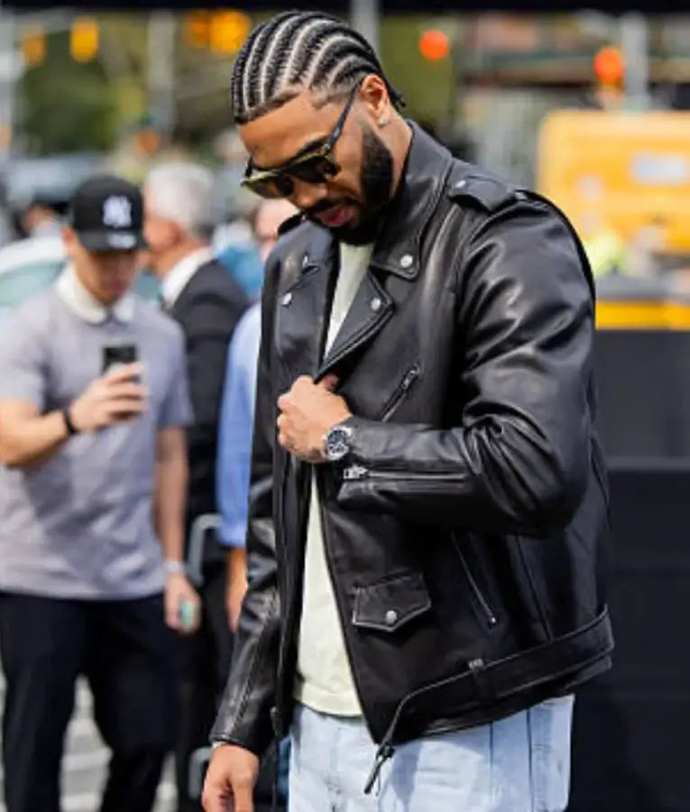Jayson Tatum Coach Fashion Show Leather Jacket